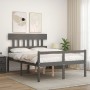 Cama para personas mayores con cabecero madera maciza gris de vidaXL, Camas y somieres - Ref: Foro24-3195393, Precio: 153,73 ...