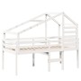 Cama alta con techo madera maciza pino blanca 75x190 cm de , Camas y somieres - Ref: Foro24-3281984, Precio: 228,36 €, Descue...