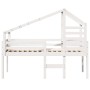 High bed with solid white pine wood roof 75x190 cm by , Beds and slatted bases - Ref: Foro24-3281984, Price: 228,36 €, Discou...