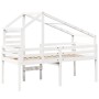 Cama alta con techo madera maciza pino blanca 75x190 cm de , Camas y somieres - Ref: Foro24-3281984, Precio: 228,36 €, Descue...