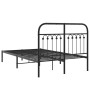 Estructura de cama con cabecero metal negro 120x190 cm de , Camas y somieres - Ref: Foro24-376597, Precio: 112,99 €, Descuent...