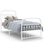 Metal bed frame with white headboard and footboard 80x200 cm by , Beds and slatted bases - Ref: Foro24-376658, Price: 88,45 €...