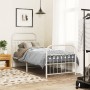 Metal bed frame with white headboard and footboard 80x200 cm by , Beds and slatted bases - Ref: Foro24-376658, Price: 88,45 €...