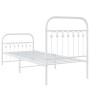 Metal bed frame with white headboard and footboard 80x200 cm by , Beds and slatted bases - Ref: Foro24-376658, Price: 88,45 €...