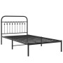 Estructura de cama con cabecero metal negro 100x200 cm de , Camas y somieres - Ref: Foro24-376595, Precio: 79,99 €, Descuento: %