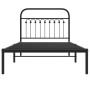 Estructura de cama con cabecero metal negro 100x200 cm de , Camas y somieres - Ref: Foro24-376595, Precio: 79,99 €, Descuento: %