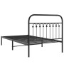 Estructura de cama con cabecero metal negro 100x200 cm de , Camas y somieres - Ref: Foro24-376595, Precio: 79,99 €, Descuento: %