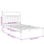 Estructura de cama con cabecero metal negro 100x200 cm de , Camas y somieres - Ref: Foro24-376595, Precio: 79,99 €, Descuento: %