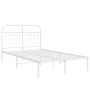 Metal bed frame with white headboard 120x200 cm by , Beds and slatted bases - Ref: Foro24-376647, Price: 113,99 €, Discount: %