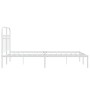 Metal bed frame with white headboard 120x200 cm by , Beds and slatted bases - Ref: Foro24-376647, Price: 113,99 €, Discount: %