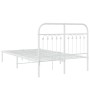 Metal bed frame with white headboard 120x200 cm by , Beds and slatted bases - Ref: Foro24-376647, Price: 113,99 €, Discount: %