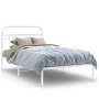 Estructura de cama de metal con cabecero blanco 107x203 cm de , Camas y somieres - Ref: Foro24-376645, Precio: 85,03 €, Descu...