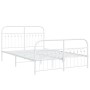 Bed frame with white metal headboard and footboard 137x190 cm by , Beds and slatted bases - Ref: Foro24-376666, Price: 143,34...