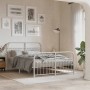 Bed frame with white metal headboard and footboard 137x190 cm by , Beds and slatted bases - Ref: Foro24-376666, Price: 143,34...