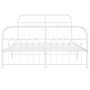 Bed frame with white metal headboard and footboard 137x190 cm by , Beds and slatted bases - Ref: Foro24-376666, Price: 143,34...