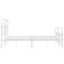 Bed frame with white metal headboard and footboard 137x190 cm by , Beds and slatted bases - Ref: Foro24-376666, Price: 143,34...