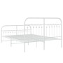 Bed frame with white metal headboard and footboard 137x190 cm by , Beds and slatted bases - Ref: Foro24-376666, Price: 143,34...