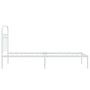 Metal bed frame with white headboard 75x190 cm by , Beds and slatted bases - Ref: Foro24-376639, Price: 73,30 €, Discount: %