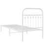 Metal bed frame with white headboard 75x190 cm by , Beds and slatted bases - Ref: Foro24-376639, Price: 73,30 €, Discount: %