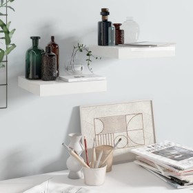 Floating wall shelf 2 pcs glossy white MDF 23x23.5x3.8cm by vidaXL, Shelves and shelves - Ref: Foro24-323740, Price: 21,39 €,...