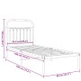 Metal bed frame with white headboard 75x190 cm by , Beds and slatted bases - Ref: Foro24-376639, Price: 73,30 €, Discount: %