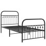 Bed frame with black metal headboard and footboard 90x200 cm by , Beds and slatted bases - Ref: Foro24-376611, Price: 94,28 €...