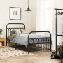 Bed frame with black metal headboard and footboard 90x200 cm by , Beds and slatted bases - Ref: Foro24-376611, Price: 94,28 €...