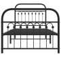 Bed frame with black metal headboard and footboard 90x200 cm by , Beds and slatted bases - Ref: Foro24-376611, Price: 94,28 €...