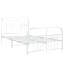 Metal bed frame with white headboard and footboard 120x190 cm by , Beds and slatted bases - Ref: Foro24-376664, Price: 139,79...