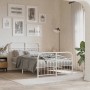 Metal bed frame with white headboard and footboard 120x190 cm by , Beds and slatted bases - Ref: Foro24-376664, Price: 139,79...