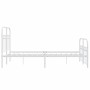 Metal bed frame with white headboard and footboard 120x190 cm by , Beds and slatted bases - Ref: Foro24-376664, Price: 139,79...