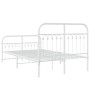 Metal bed frame with white headboard and footboard 120x190 cm by , Beds and slatted bases - Ref: Foro24-376664, Price: 139,79...