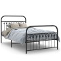 Bed frame with black metal headboard and footboard 100x200cm by , Beds and slatted bases - Ref: Foro24-376613, Price: 96,82 €...