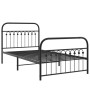 Bed frame with black metal headboard and footboard 100x200cm by , Beds and slatted bases - Ref: Foro24-376613, Price: 96,82 €...