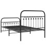 Bed frame with black metal headboard and footboard 100x200cm by , Beds and slatted bases - Ref: Foro24-376613, Price: 96,82 €...