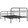 Bed frame with black metal headboard and footboard 140x190 cm by , Beds and slatted bases - Ref: Foro24-376618, Price: 144,99...