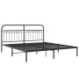 Estructura de cama con cabecero metal negro 183x213 cm de , Camas y somieres - Ref: Foro24-376605, Precio: 129,78 €, Descuent...