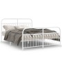 Estructura cama metal con cabecero y estribo blanco 160x200 cm de , Camas y somieres - Ref: Foro24-376670, Precio: 152,80 €, ...