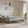 Metal bed frame with white headboard and footboard 160x200 cm by , Beds and slatted bases - Ref: Foro24-376670, Price: 152,80...