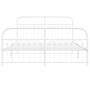 Metal bed frame with white headboard and footboard 160x200 cm by , Beds and slatted bases - Ref: Foro24-376670, Price: 152,80...