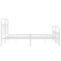 Metal bed frame with white headboard and footboard 160x200 cm by , Beds and slatted bases - Ref: Foro24-376670, Price: 152,80...