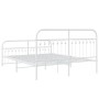 Metal bed frame with white headboard and footboard 160x200 cm by , Beds and slatted bases - Ref: Foro24-376670, Price: 152,80...