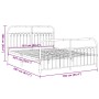 Metal bed frame with white headboard and footboard 160x200 cm by , Beds and slatted bases - Ref: Foro24-376670, Price: 152,80...