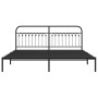 Bed frame with black metal headboard 200x200 cm by , Beds and slatted bases - Ref: Foro24-376607, Price: 134,13 €, Discount: %