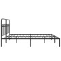 Bed frame with black metal headboard 200x200 cm by , Beds and slatted bases - Ref: Foro24-376607, Price: 134,13 €, Discount: %