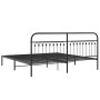 Bed frame with black metal headboard 200x200 cm by , Beds and slatted bases - Ref: Foro24-376607, Price: 134,13 €, Discount: %