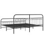 Bed frame with black metal headboard and footboard, 193x203 cm by , Beds and slatted bases - Ref: Foro24-376624, Price: 162,4...