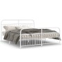 Metal bed frame with white headboard and footboard 183x213 cm by , Beds and slatted bases - Ref: Foro24-376672, Price: 162,31...