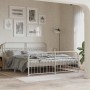 Metal bed frame with white headboard and footboard 183x213 cm by , Beds and slatted bases - Ref: Foro24-376672, Price: 162,99...