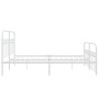 Metal bed frame with white headboard and footboard 183x213 cm by , Beds and slatted bases - Ref: Foro24-376672, Price: 162,99...